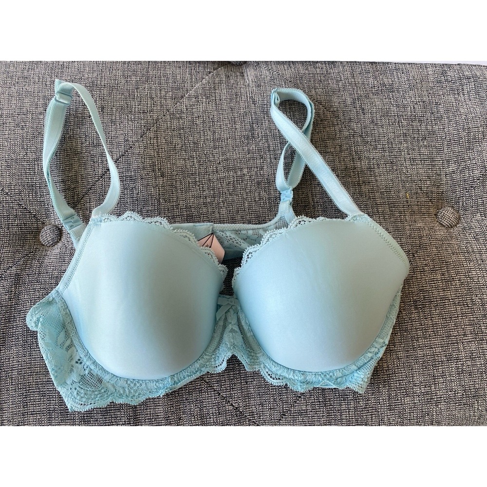 Victoria's Secret Sea Foam Green Push-Up Bra 34D Underwire Padded‎ Lingerie